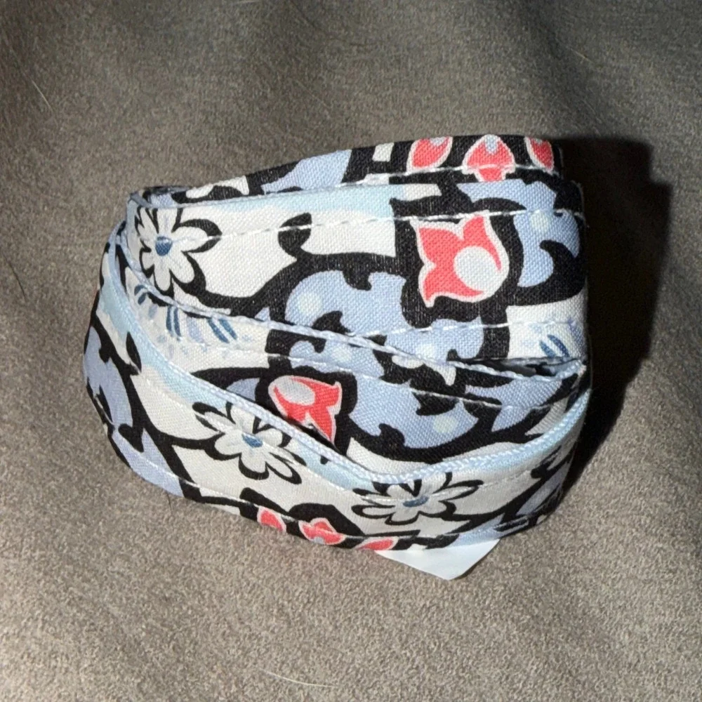 Vera Bradley Lisbon Medallion Wide Lanyard Blue Black Floral 28181-V76 NWT